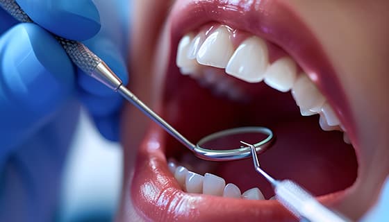 牙医给年轻女士检查牙齿图片素材(JPG)