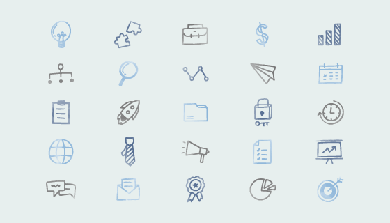 手绘商业图标矢量素材(EPS/PNG)