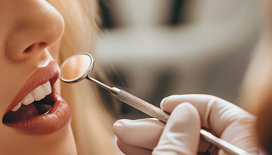 牙医给年轻女士检查牙齿图片素材(JPG)