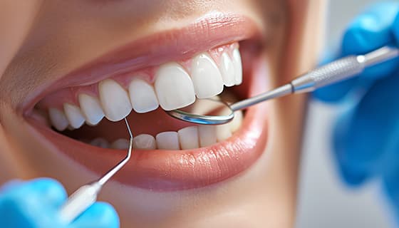 牙医给年轻女士检查牙齿图片素材(JPG)