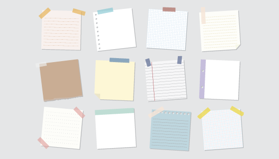 便签集合矢量素材(EPS/PNG)