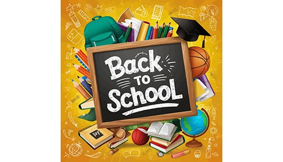 各种各样的学习工具设计开学季矢量素材(EPS)