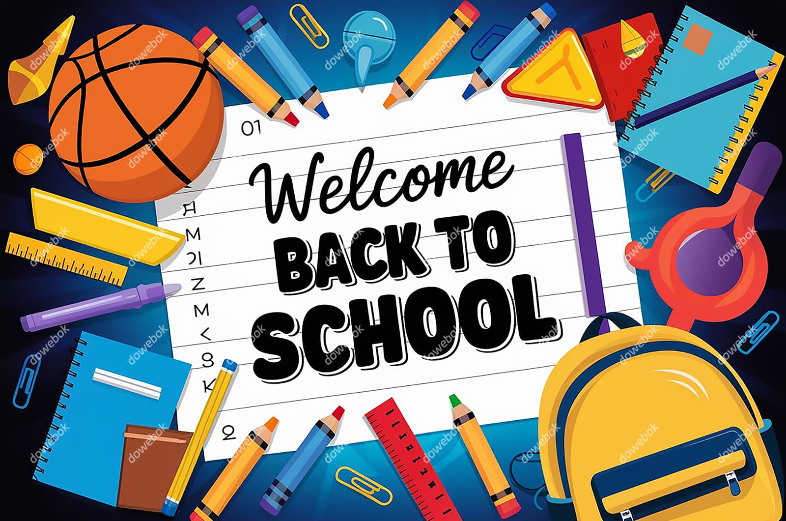 各种各样的学习工具设计开学季矢量素材(EPS)