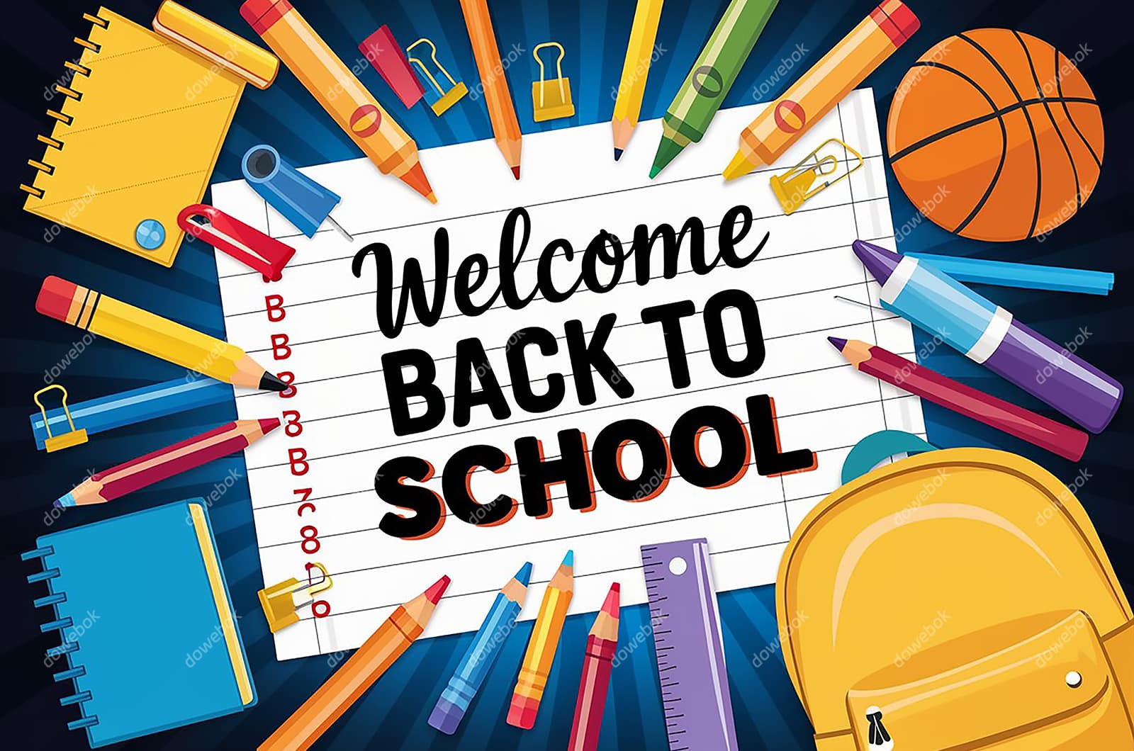 各种各样的学习工具设计开学季矢量素材(EPS)