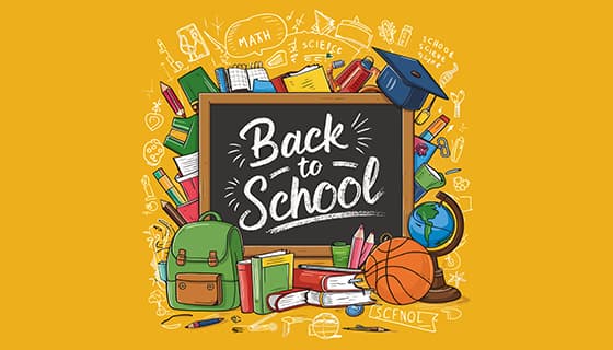 各种各样的学习工具设计开学季矢量素材(EPS)