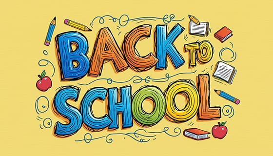 涂鸦 back to school 字母矢量素材(EPS)