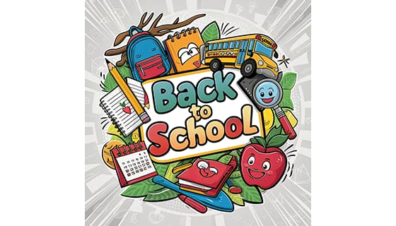 卡通风格设计开学返校图片素材(JPG)