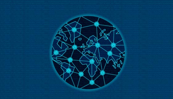 区块链链接世界概念矢量素材(EPS/AI)