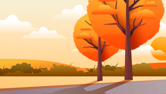 公园秋天背景矢量素材(EPS/AI)