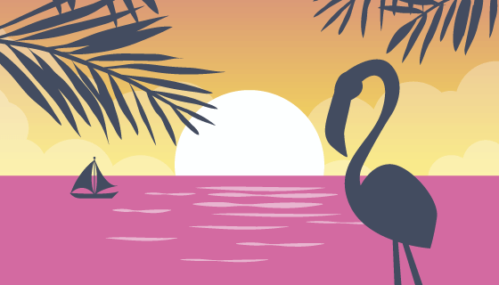 热带海滩背景矢量素材(EPS/AI)