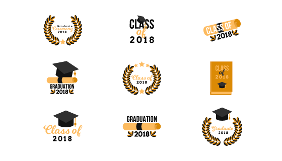 毕业徽章矢量素材(EPS/AI/PNG)