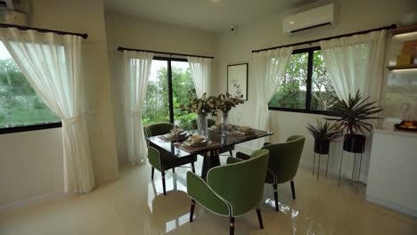 现代别致的灰绿色餐厅