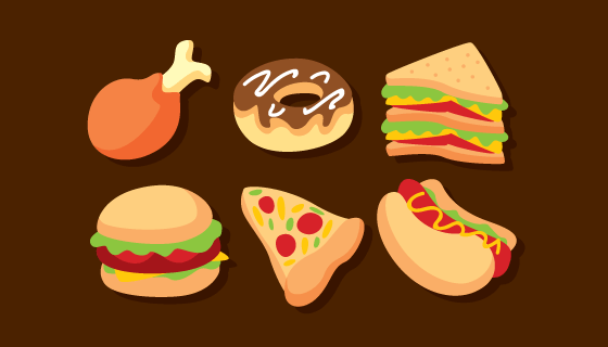 美味的快餐矢量素材(EPS/PNG)