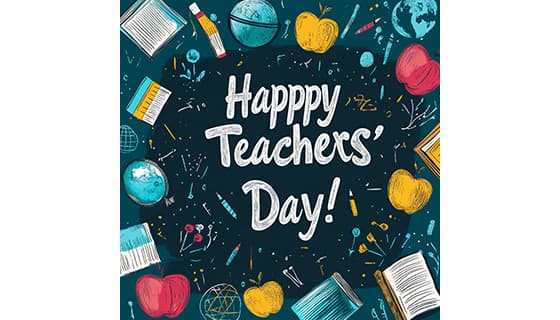 手绘元素设计教师节快乐图片素材(JPG)