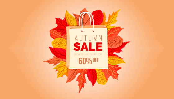 秋季促销背景矢量素材(EPS/AI/PNG)