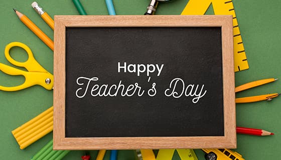 各种学习工具和黑板设计教师节快乐图片素材(JPG)