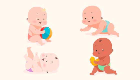 可爱的婴儿矢量素材(EPS/AI/PNG)