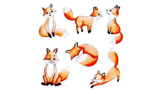可爱的狐狸矢量素材(EPS/PNG)