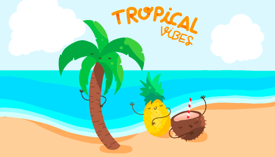 色彩斑斓的热带背景矢量素材(EPS/AI)