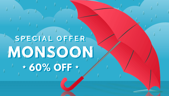 雨季促销背景矢量素材(EPS/AI)