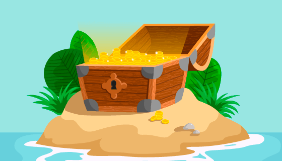 孤岛上的宝藏矢量素材(EPS/AI)