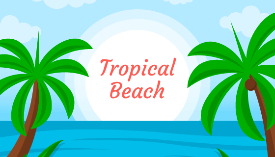 热带海滩背景矢量素材(EPS/AI)