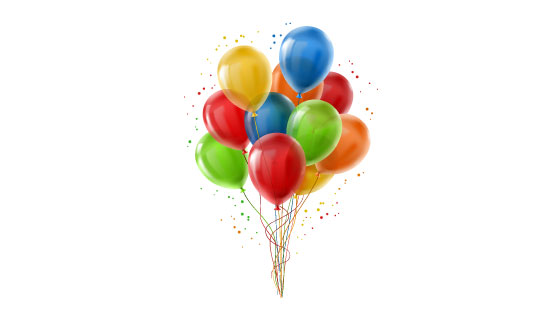逼真多彩气球矢量素材(EPS/PNG)