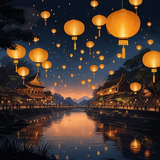 布满灯笼庆祝喜庆的日子图片素材(JPG)