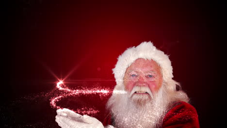 圣诞老人吹出一颗神奇的圣诞树