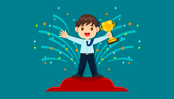 快乐的获奖者矢量素材(EPS/AI/PNG)