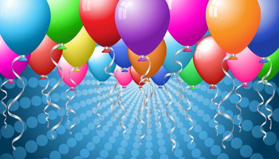 色彩鲜艳的气球背景矢量素材(EPS/PNG)