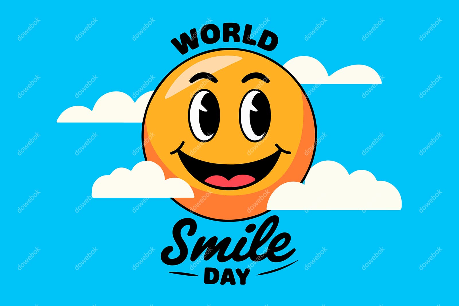 卡通风格微笑的太阳矢量素材(EPS)