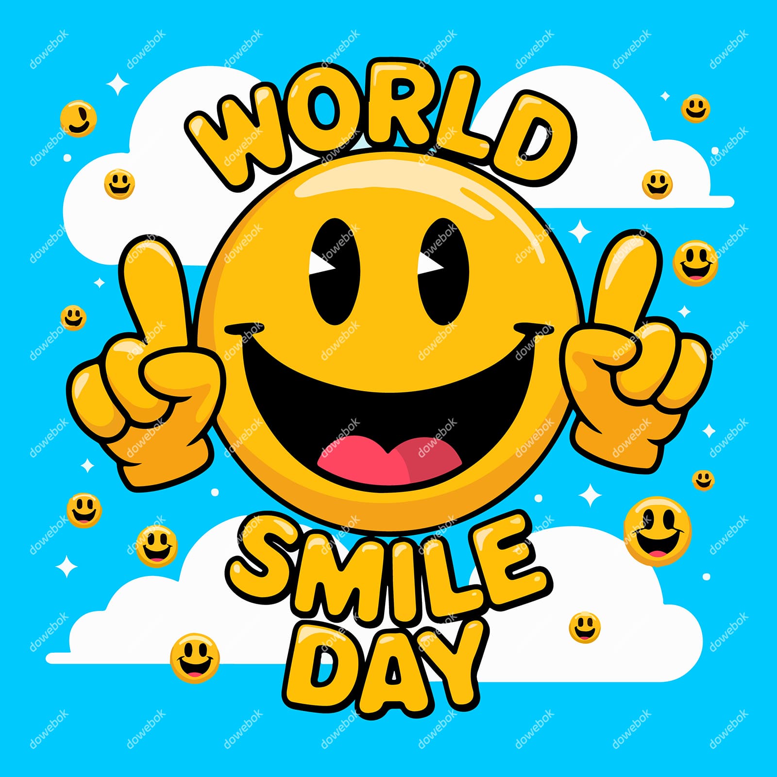 卡通风格微笑的太阳矢量素材(EPS)