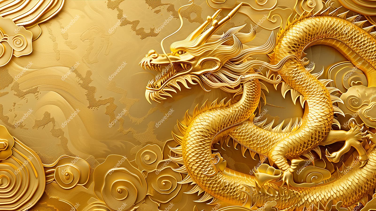 金碧辉煌的中国龙图片素材(JPG)