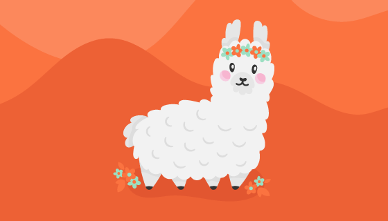 可爱的羊驼矢量素材(EPS/AI/PNG)