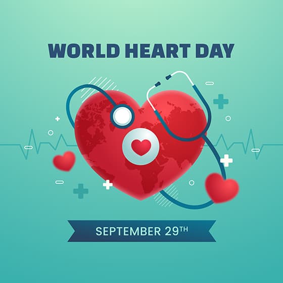 心脏和听诊器设计世界心脏日背景图片矢量素材(AI/EPS)