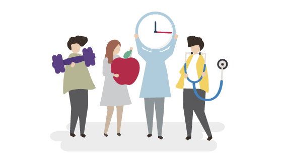 健康生活的人们矢量素材(EPS/PNG)