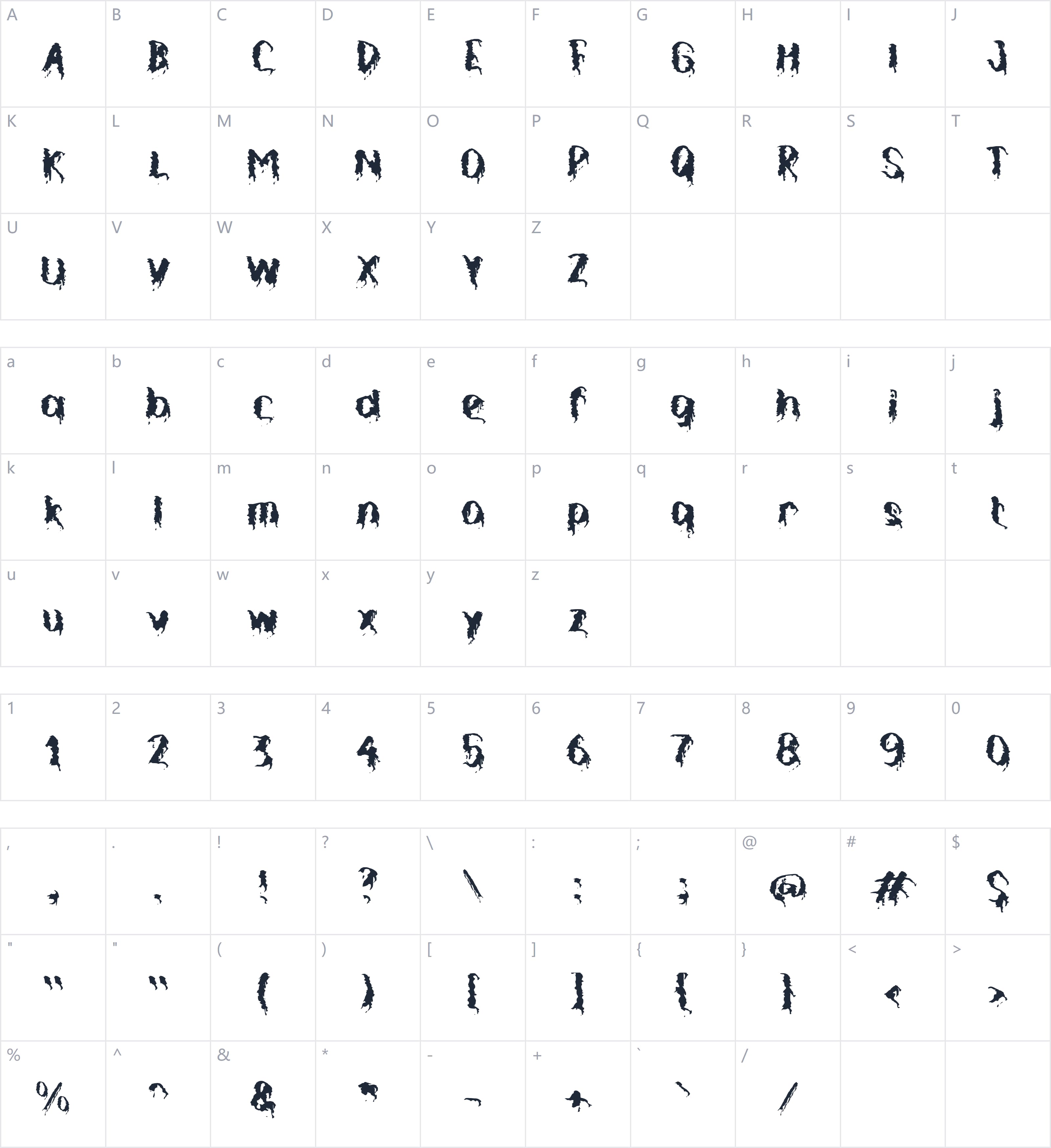 FEAR OF BLOOD字符映射图