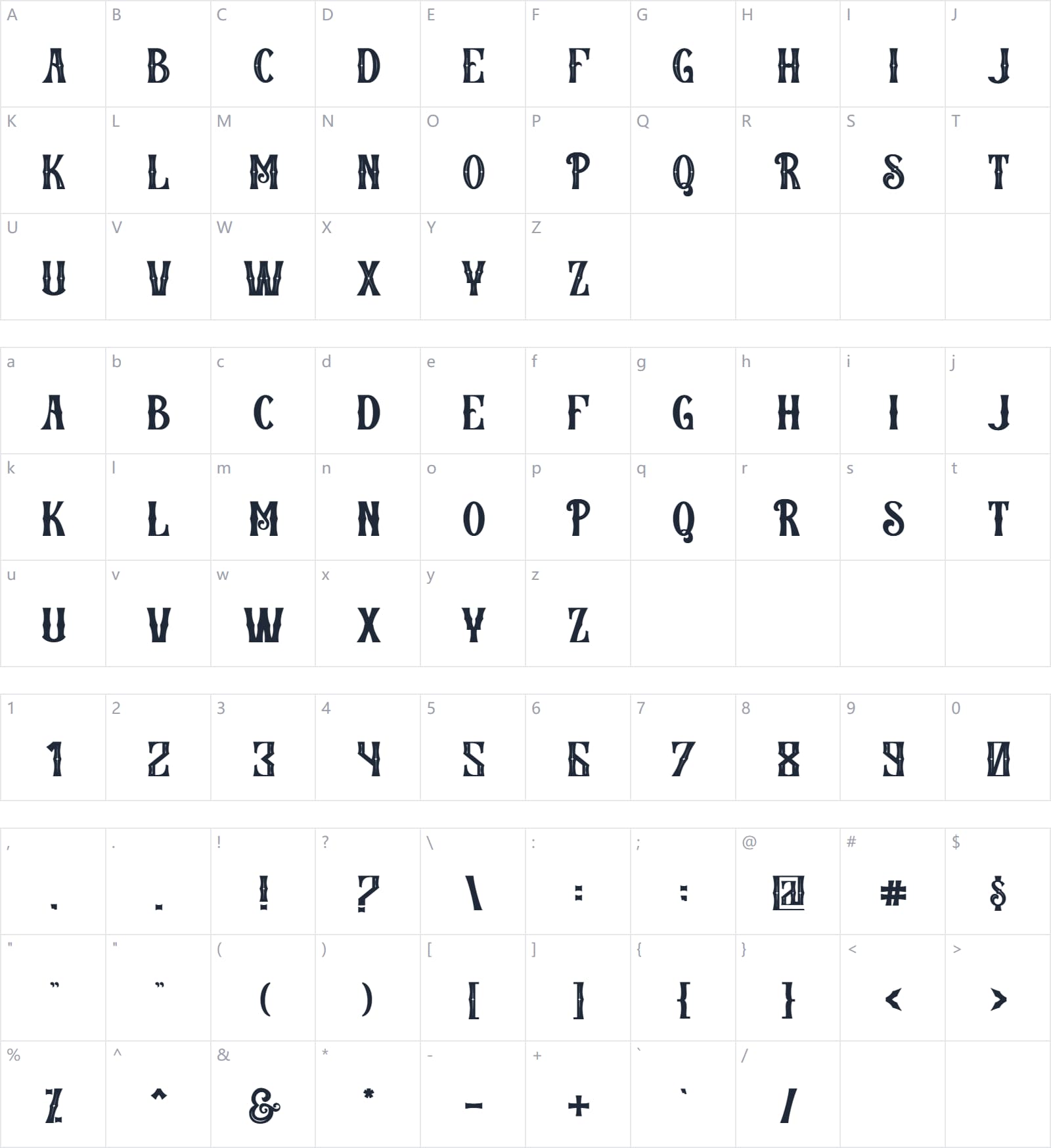 MAGIC CHRISTMAS字符映射图