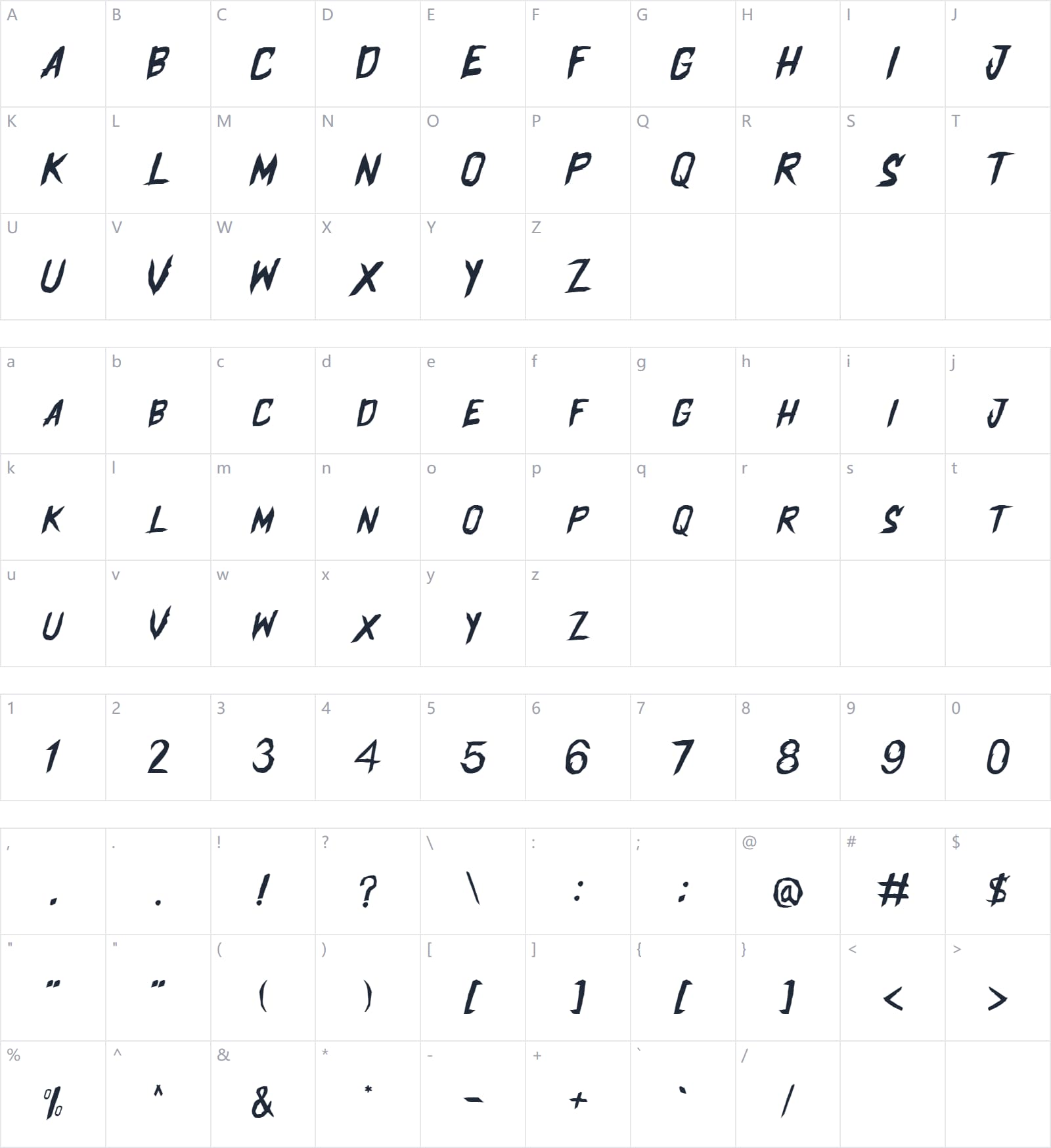 Halloween Night字符映射图
