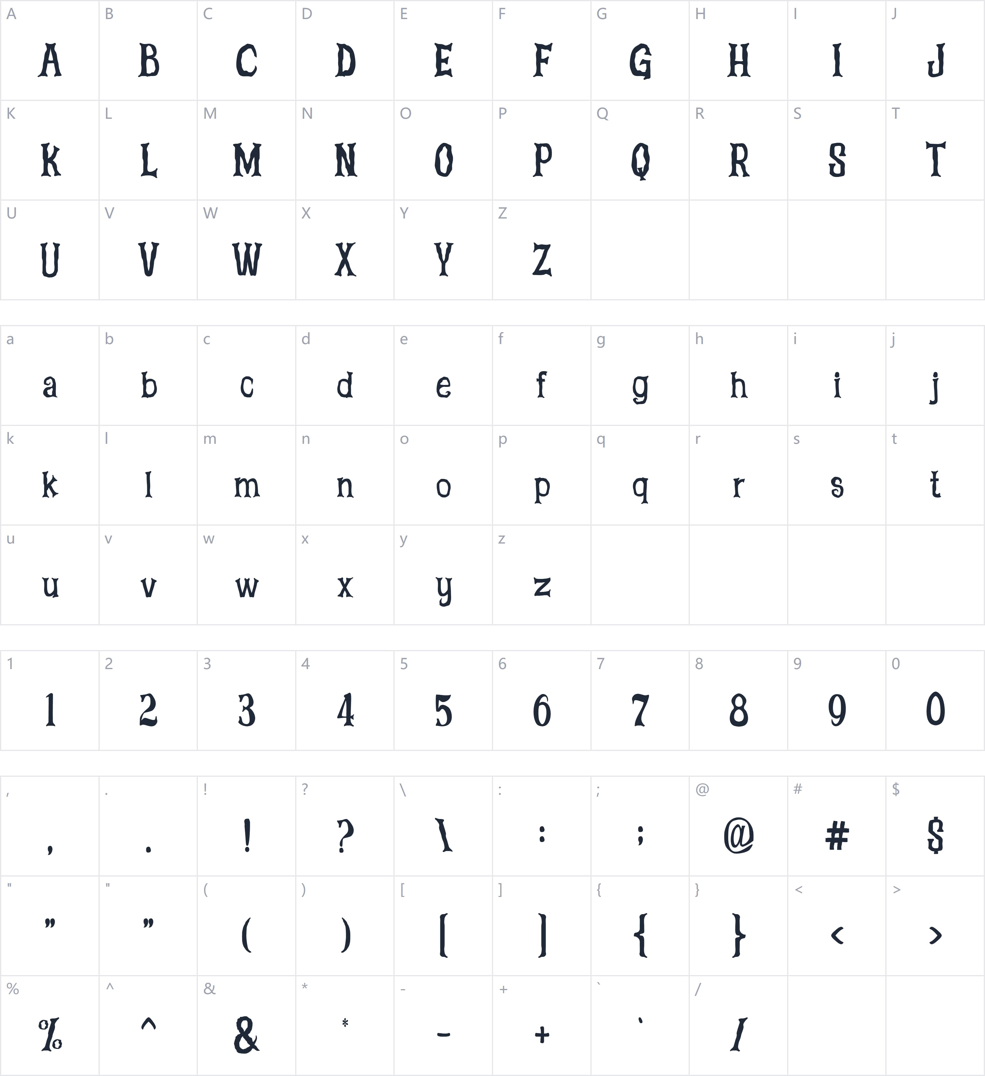 Halloween Nightmare字符映射图