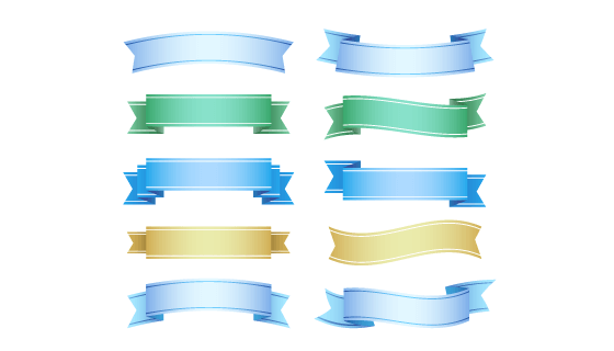 多彩清新丝带矢量素材(EPS/AI/PNG)