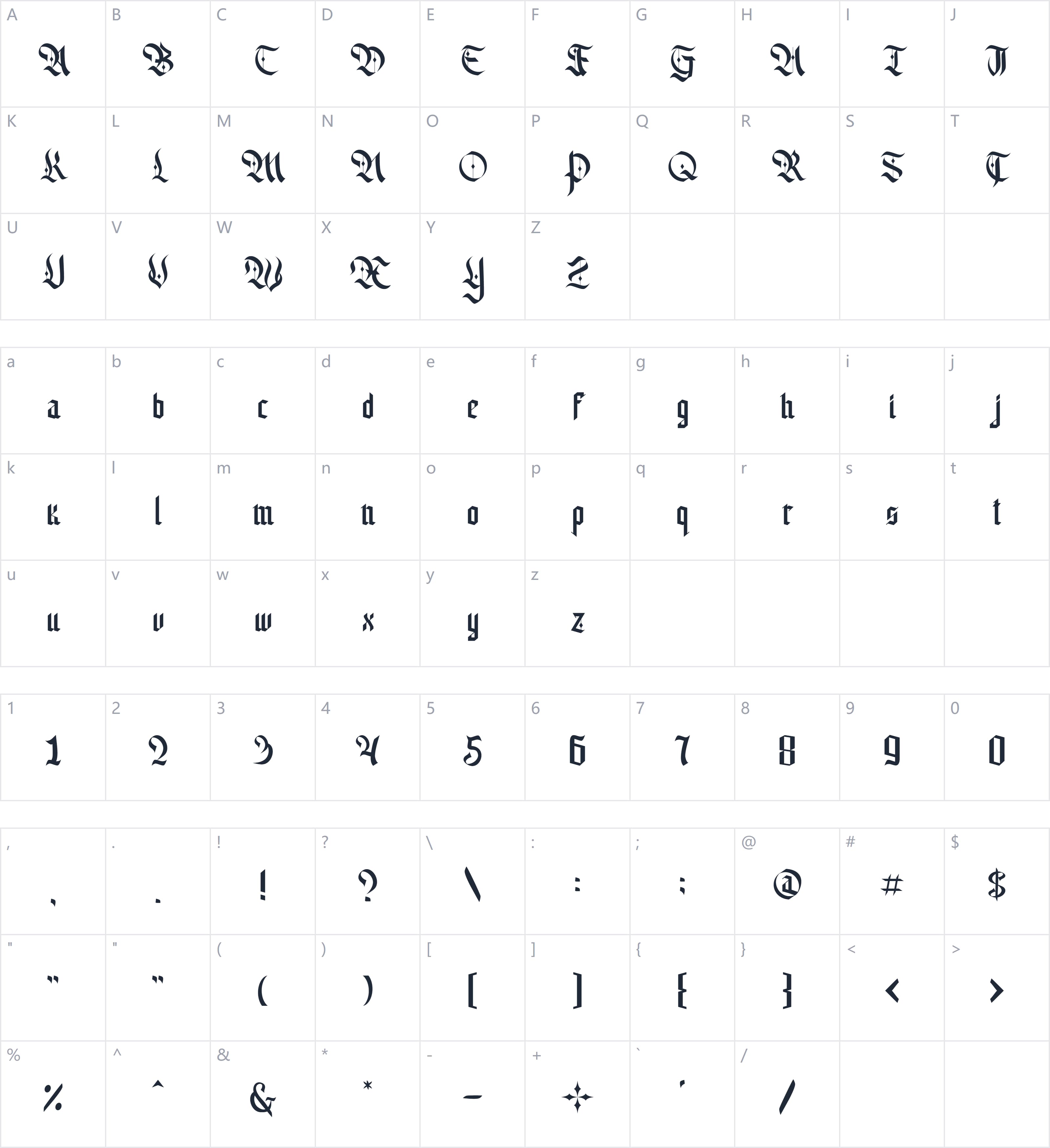 Alter Bridge字符映射图
