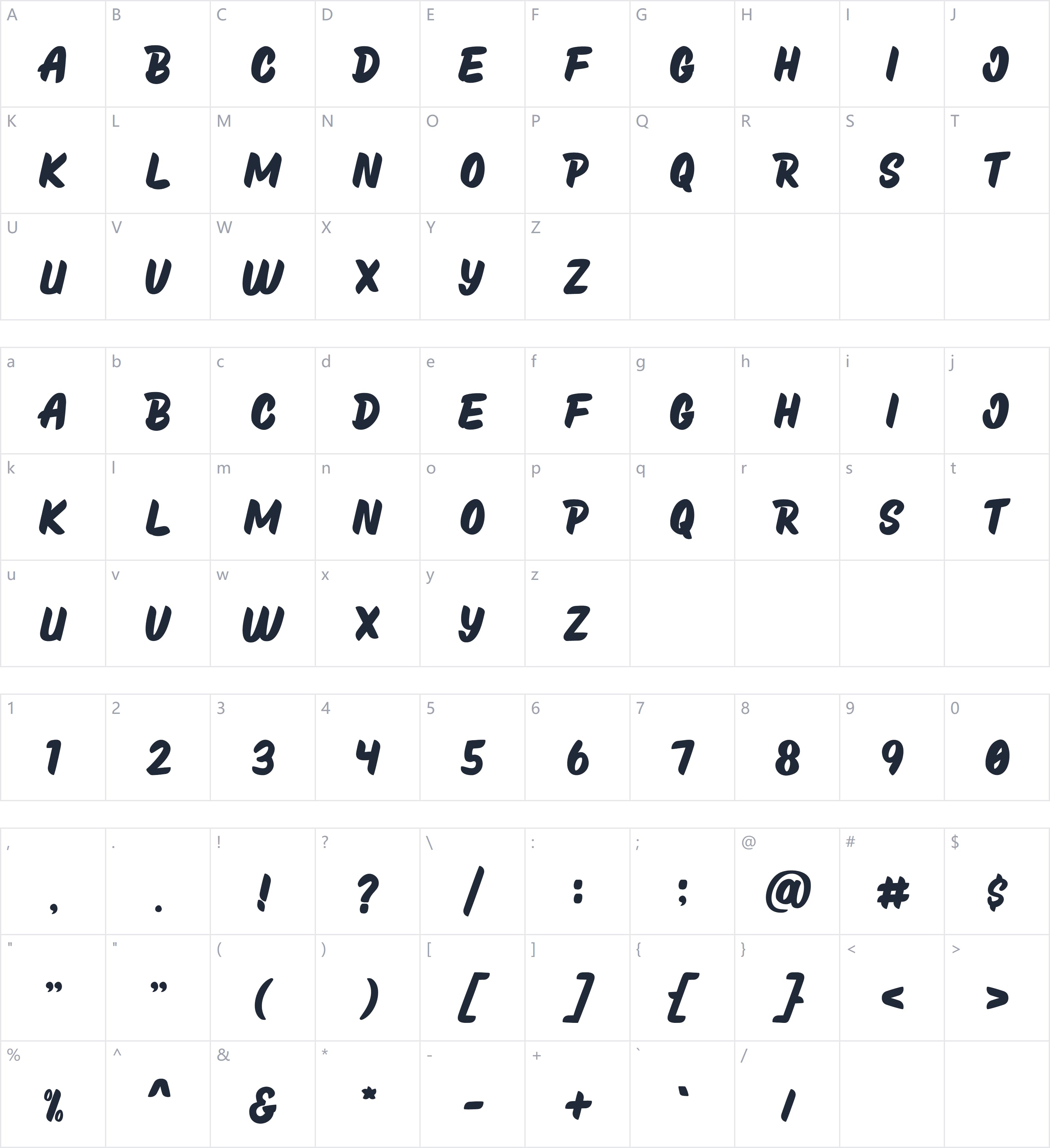 PEANUT BUTTER字符映射图