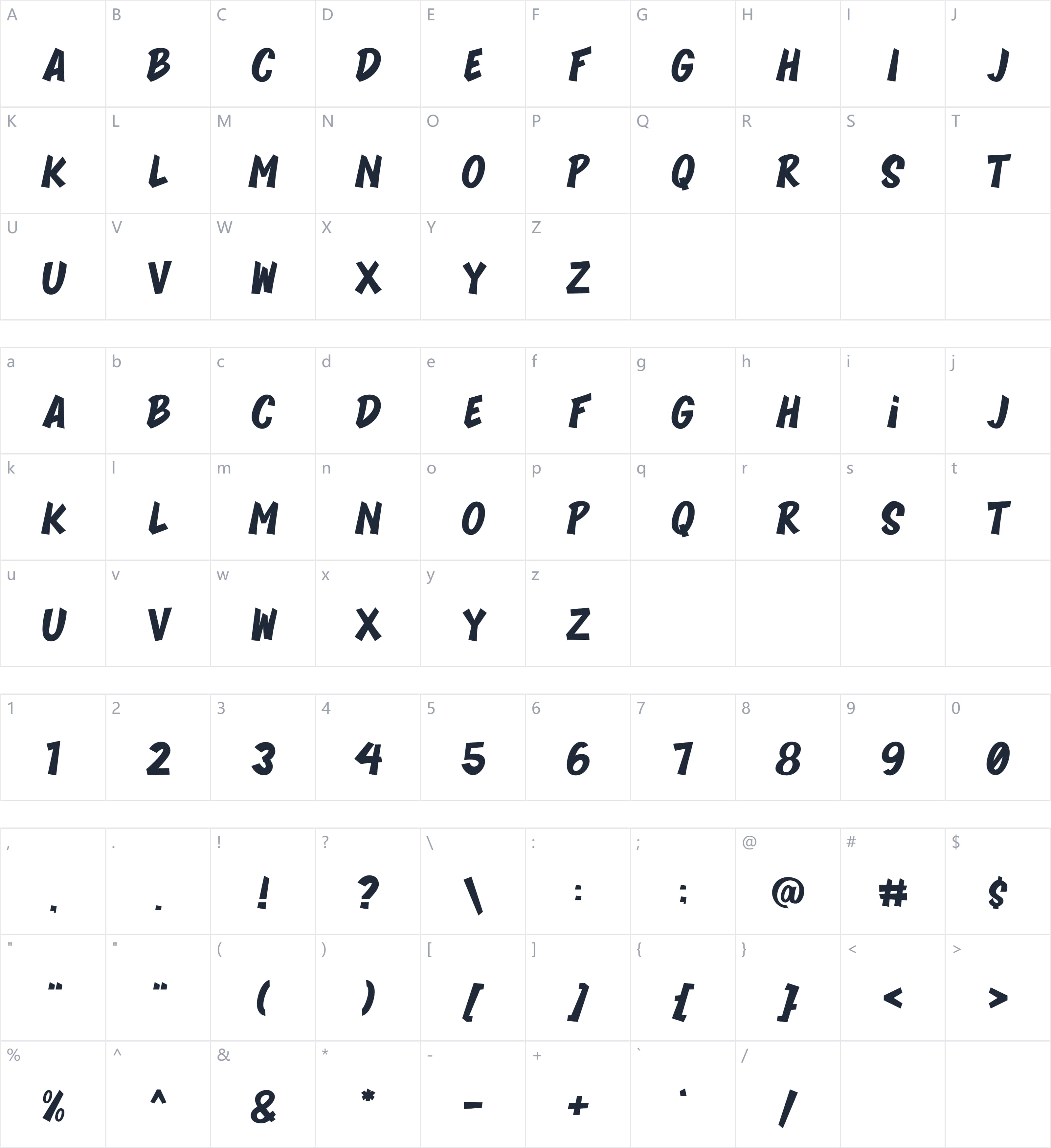 BLOMBERG字符映射图