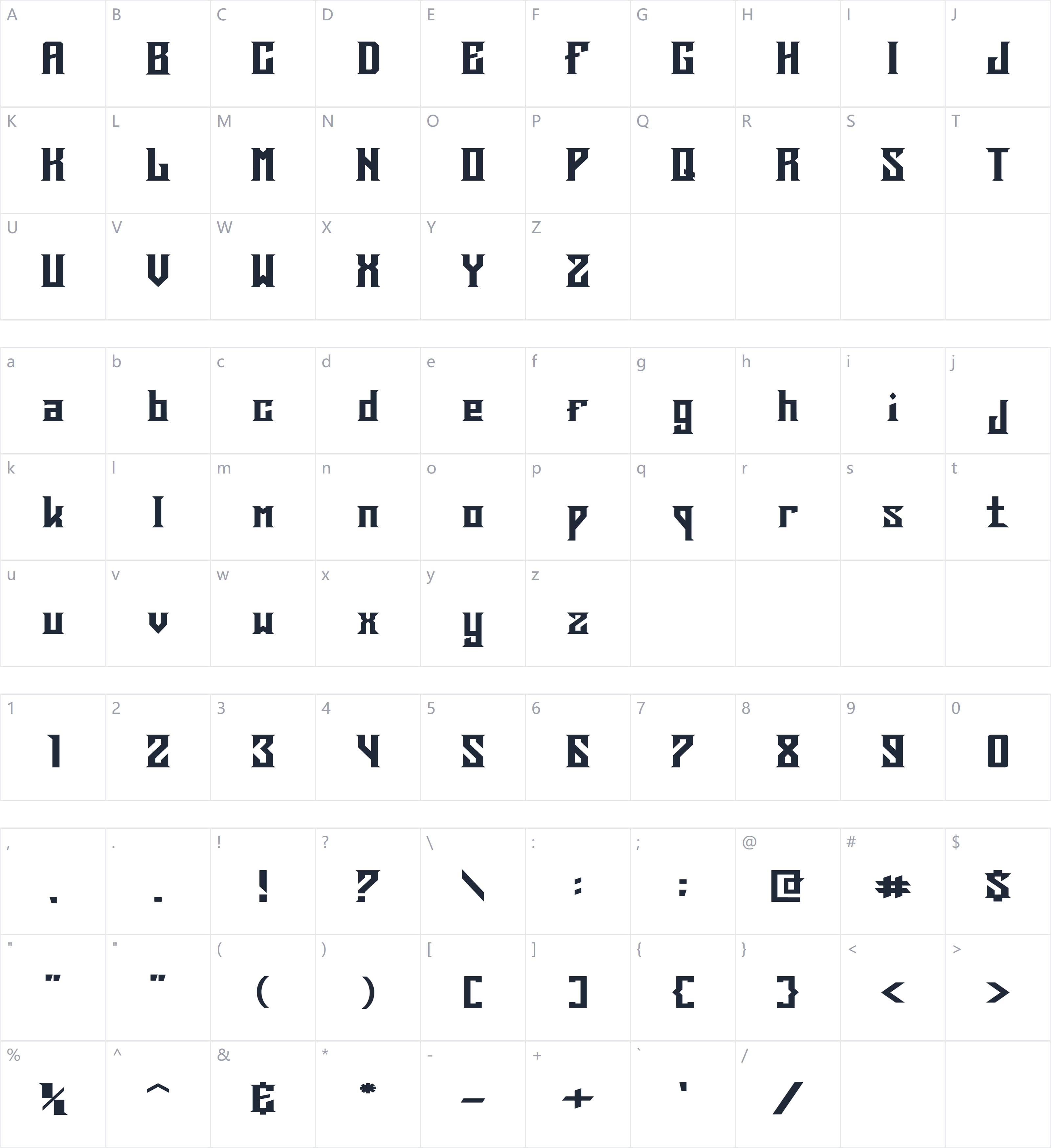 DearGod字符映射图