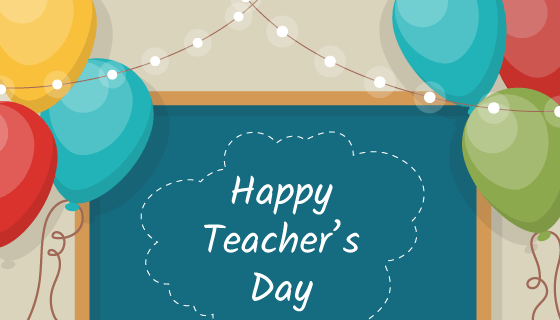 气球灯光设计教师节矢量素材(EPS/AI)