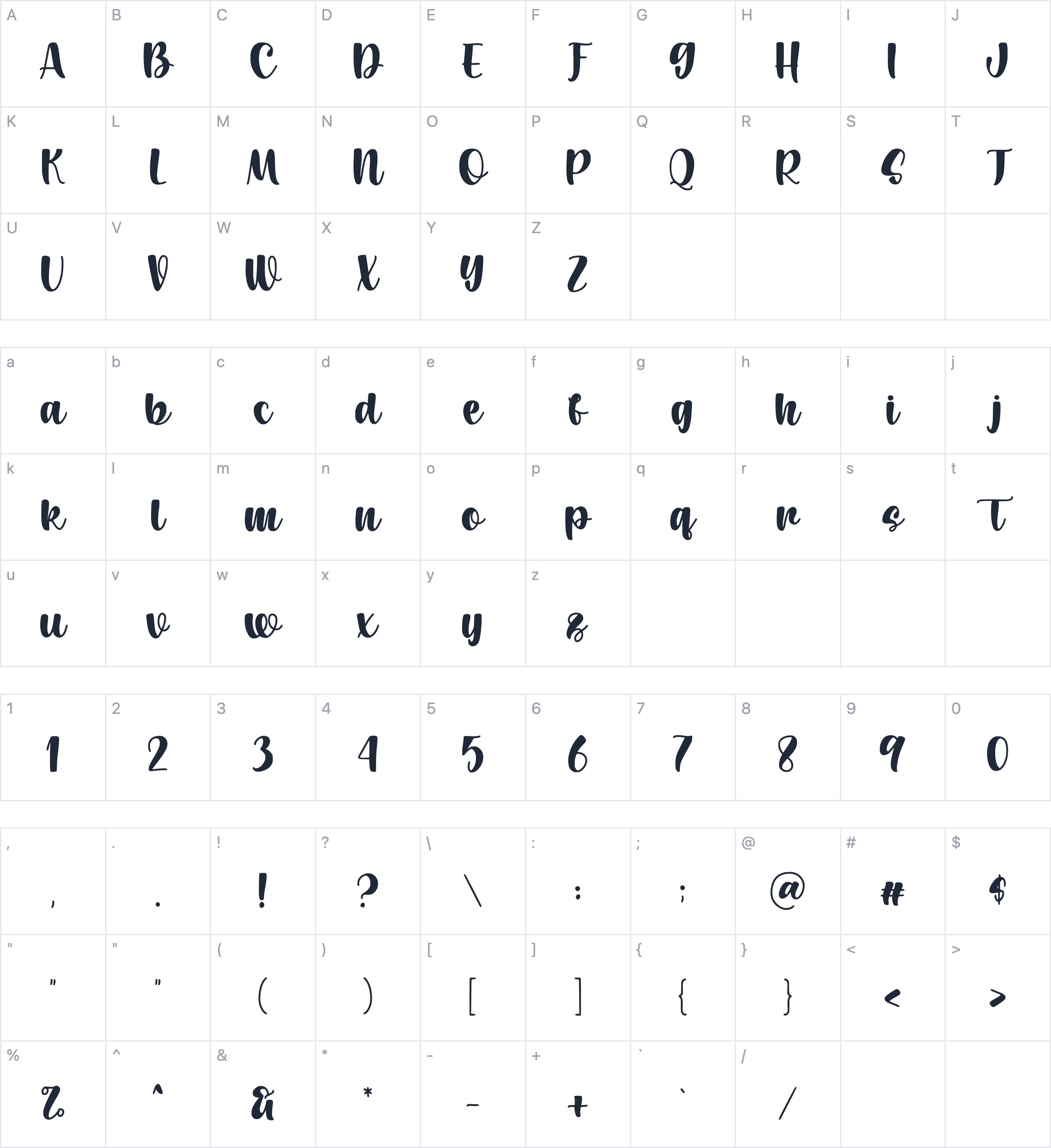 Cantiqu字符映射图