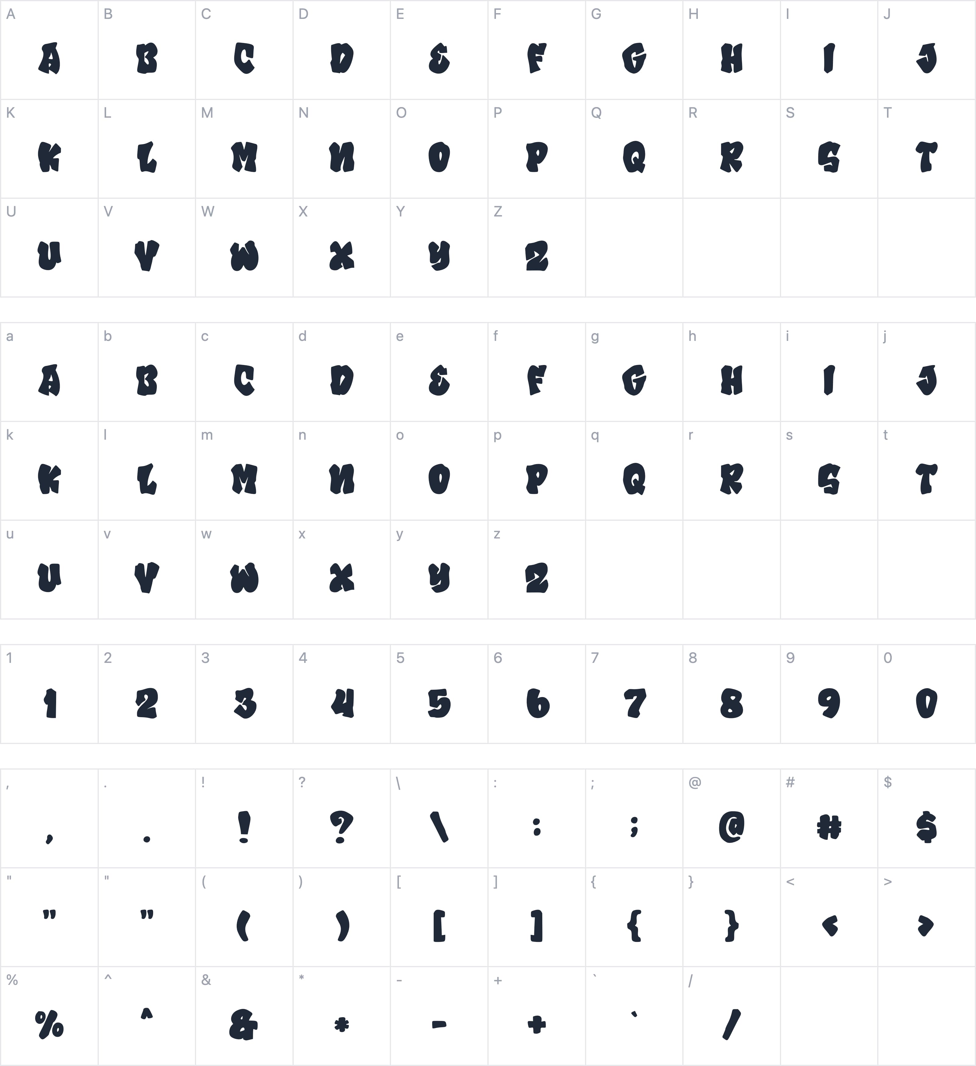 Grafite字符映射图