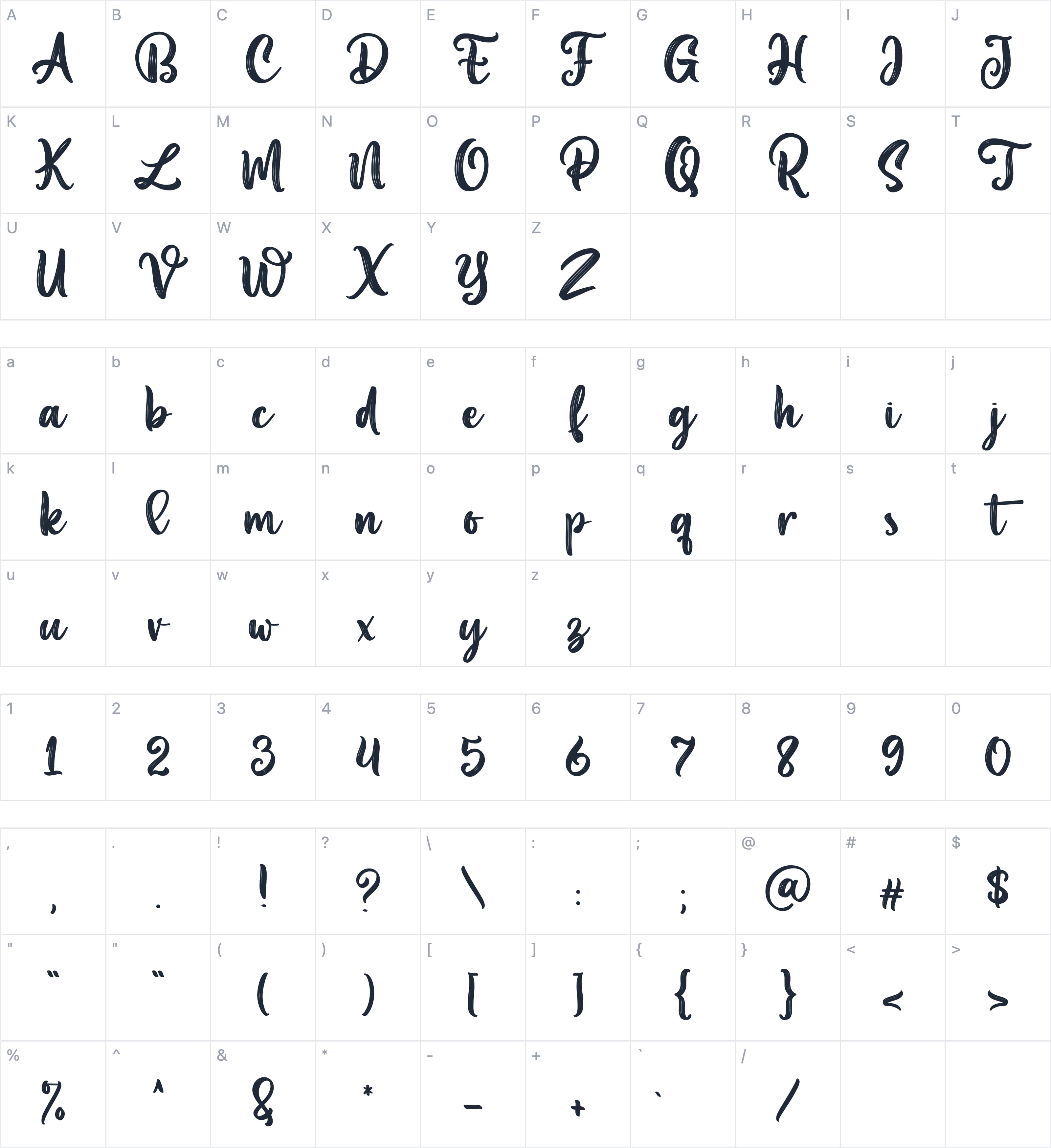 Aesthetic Violet字符映射图